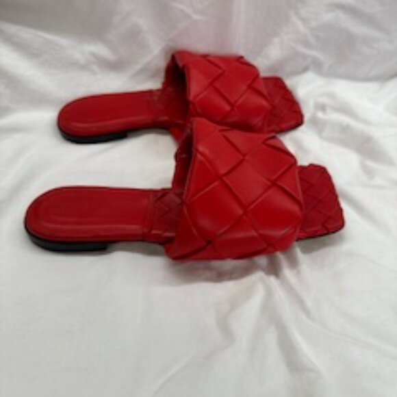 Bottega Veneta Leather Size 38 Red Leather Slides. - Picture 3 of 5